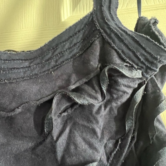 Express Navy Ruffled Women's Top - Picture 4 of 5